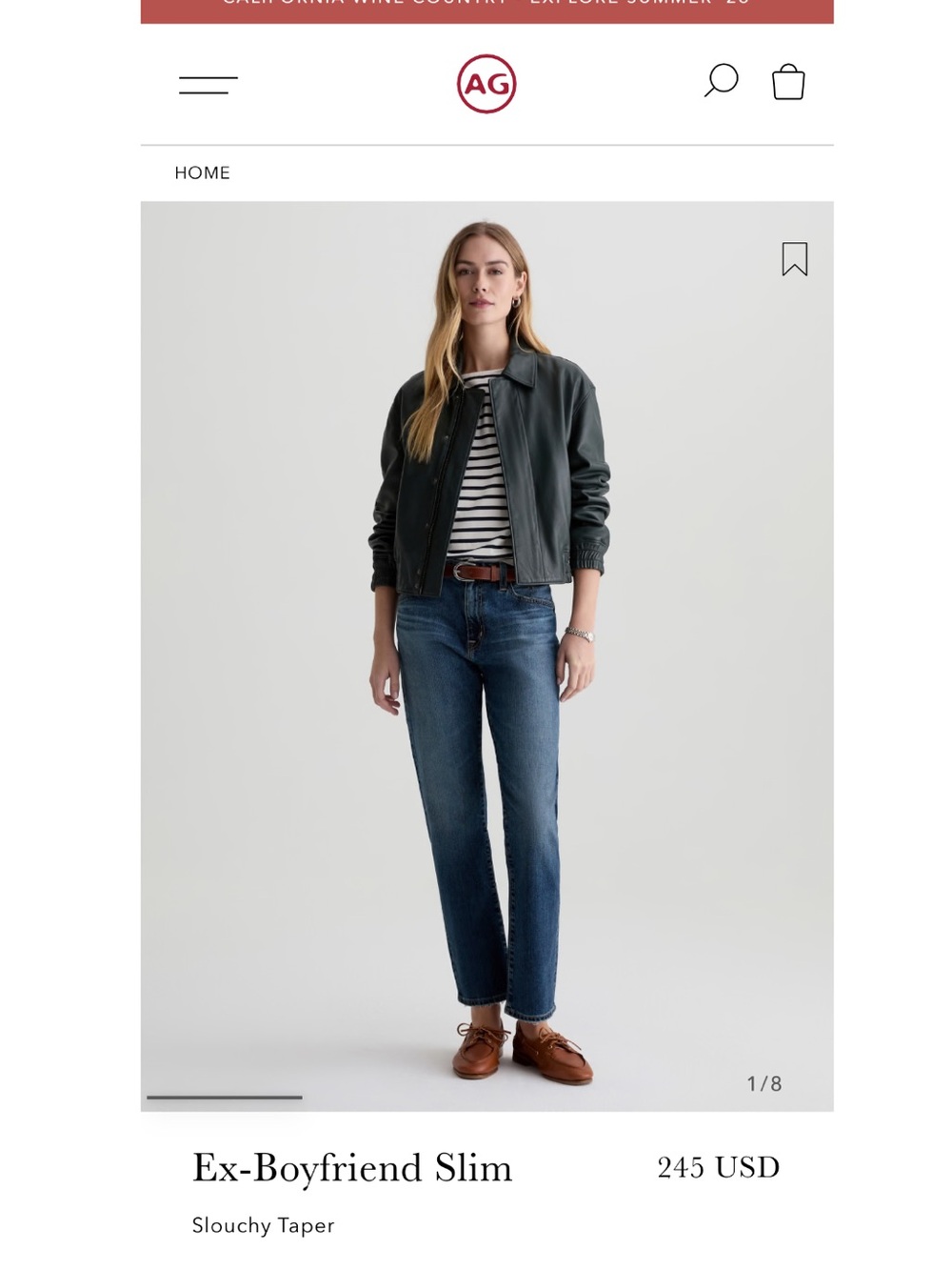 Ag Adriano Goldschmied Ex-Boyfriend Slim Jeans in Dark Blue Wash